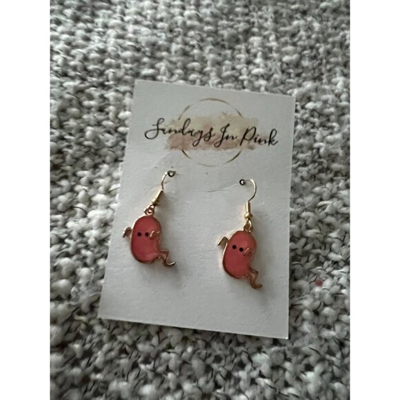 GHOSTIE Pink Ghost Halloween Earrings NEW - Picture 2 of 3